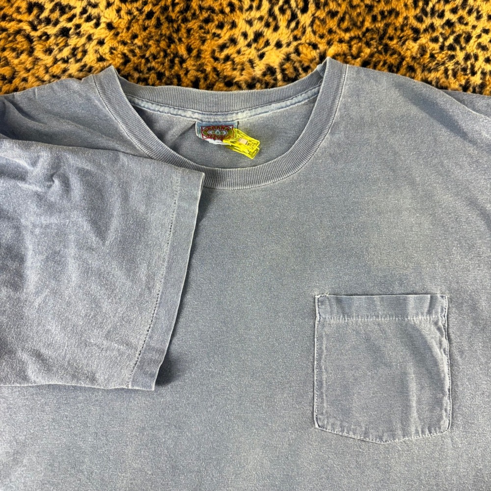Vintage 80s Banana Republic Single Stitch Pocket T-Shirt Blue Large Made in USA